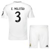 Virallinen Fanipaita + Shortsit Real Madrid E. Militao 3 Kotipelipaita 2024-25 - Lasten